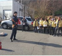 경북교육청연수원, 119 안전센터와 합동 소방훈련